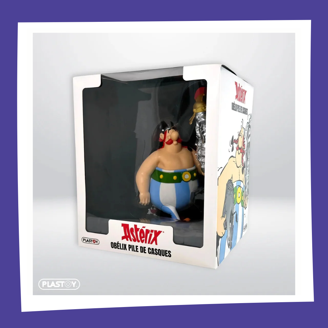 ASTERIX & OBELIX - Obélix pile de casques - Figurine 30cm
