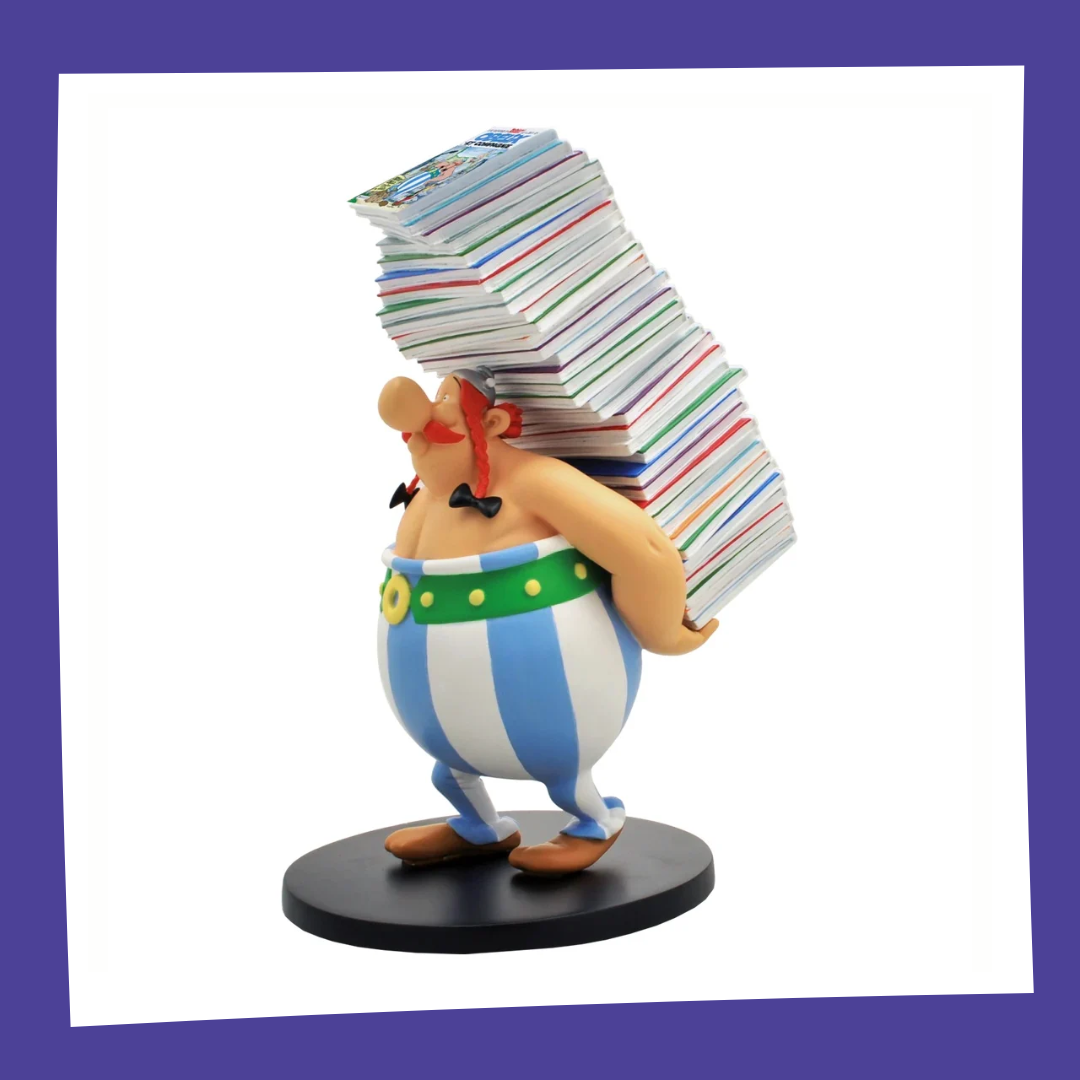 ASTERIX & OBELIX - Obélix portant une pile de BD - Figurine 30cm