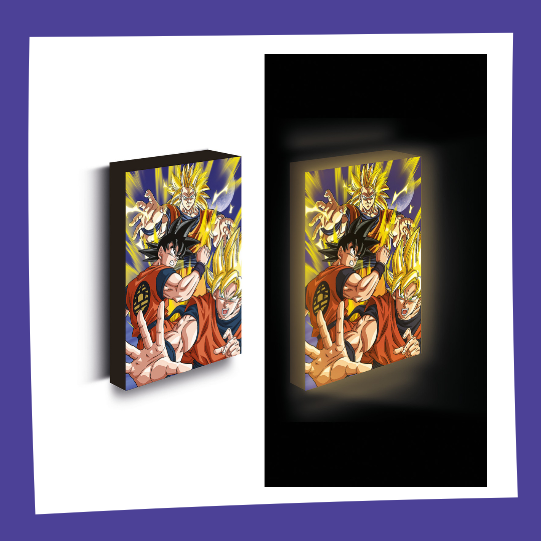 Dragon Ball Z - Goku Evolution 40x30cm - Lampe Murale Décorative