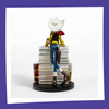 LUCKY LUKE - Lucky Luke & Rantamplan sur pile de BD - Figurine 25cm