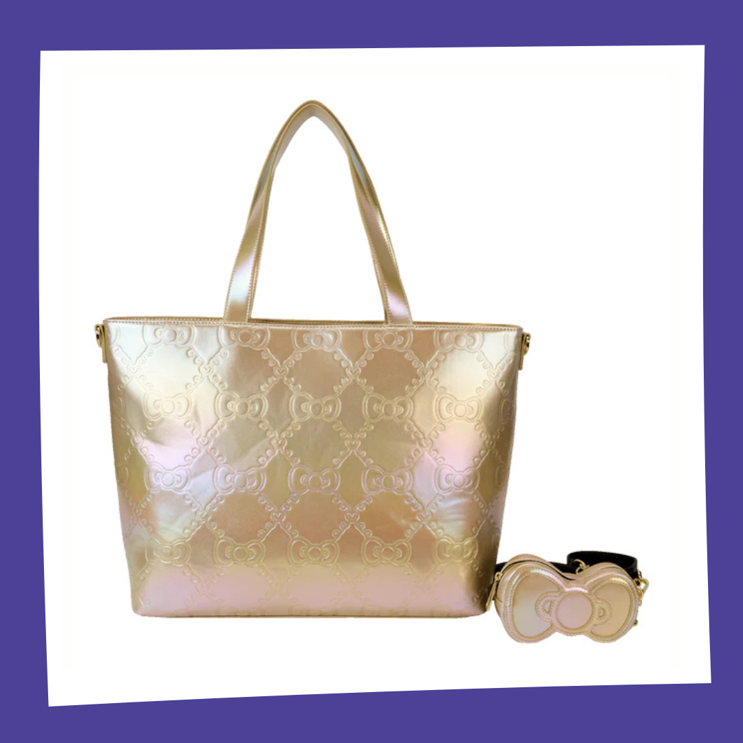 HELLO KITTY - 50ème Anniversaire - Tote Bag Doré Loungefly