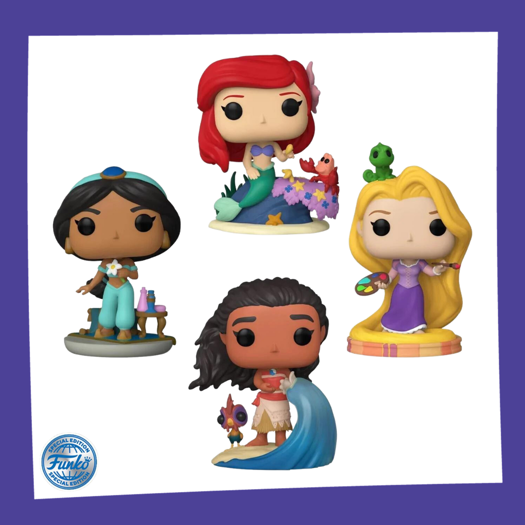 Funko POP! Disney Princesss - Ariel Jasmine Rapunzel Moana Glow 4-Pack