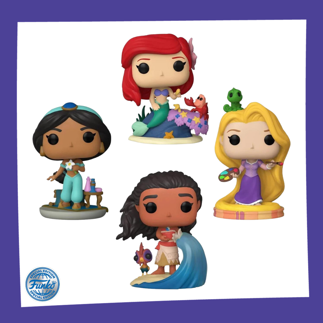 Funko POP! Disney - Ariel / Jasmine / Rapunzel / Moana Glow 4-Pack