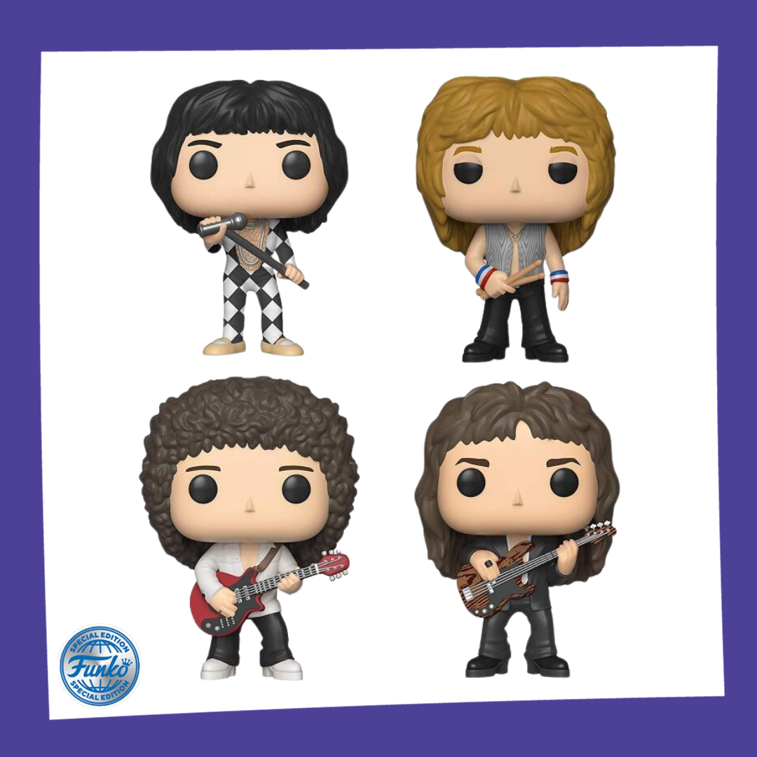 Funko POP! Queen - Freddie Mercury Brian May Roger Taylor John Deacon 4-Pack