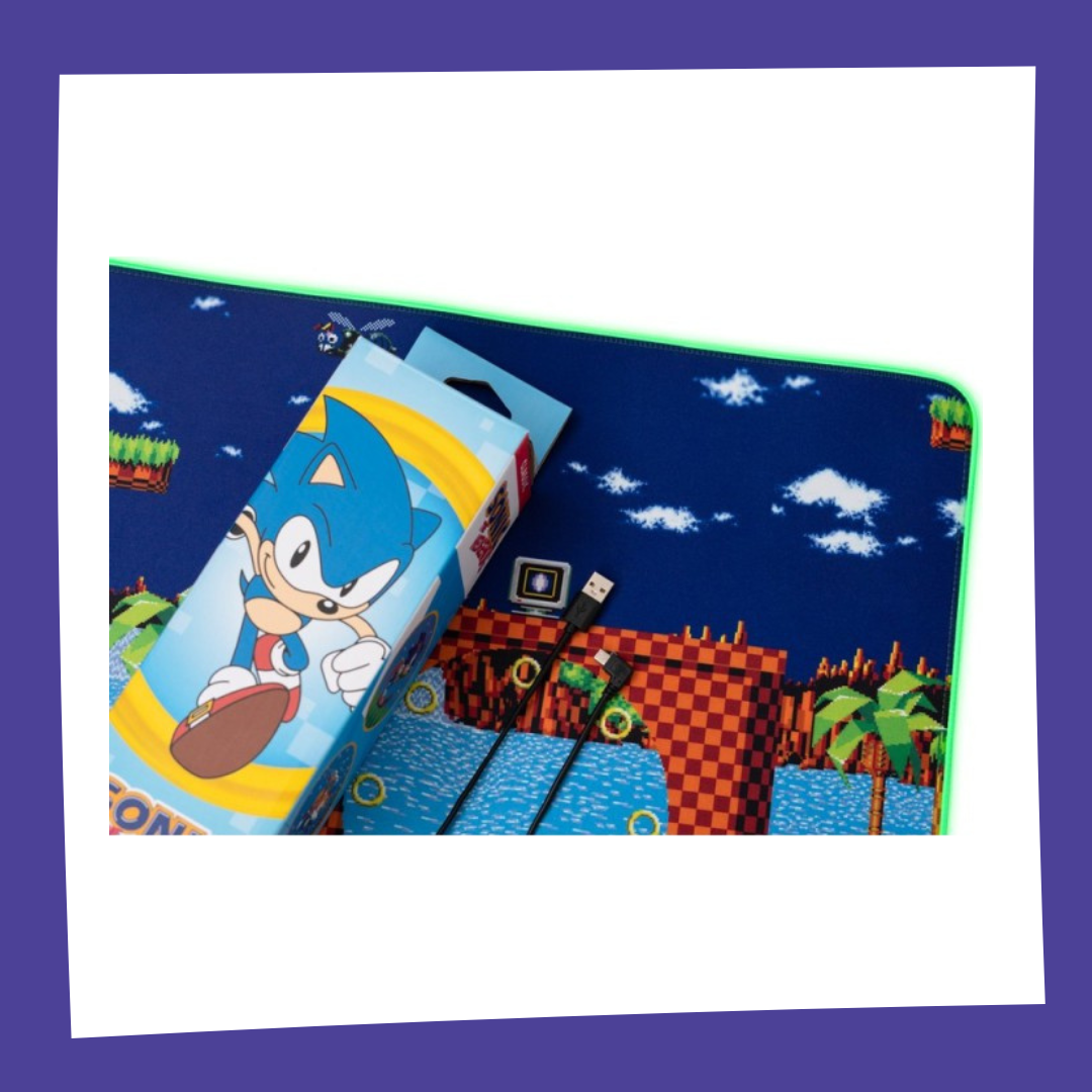 Sonic The Hedgehog - Jeu Vidéo - Tapis de bureau XXL avec Lumière LED (90x40cm)