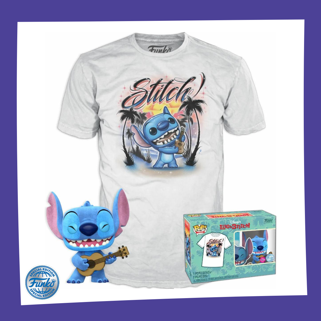 Funko POP! & Tee Lilo & Stitch - Stitch with Ukulele Flocked