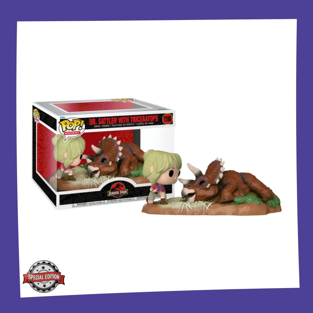 Funko POP! Jurassic Park - Dr. Sattler & Triceratops 1198 Movie Moment