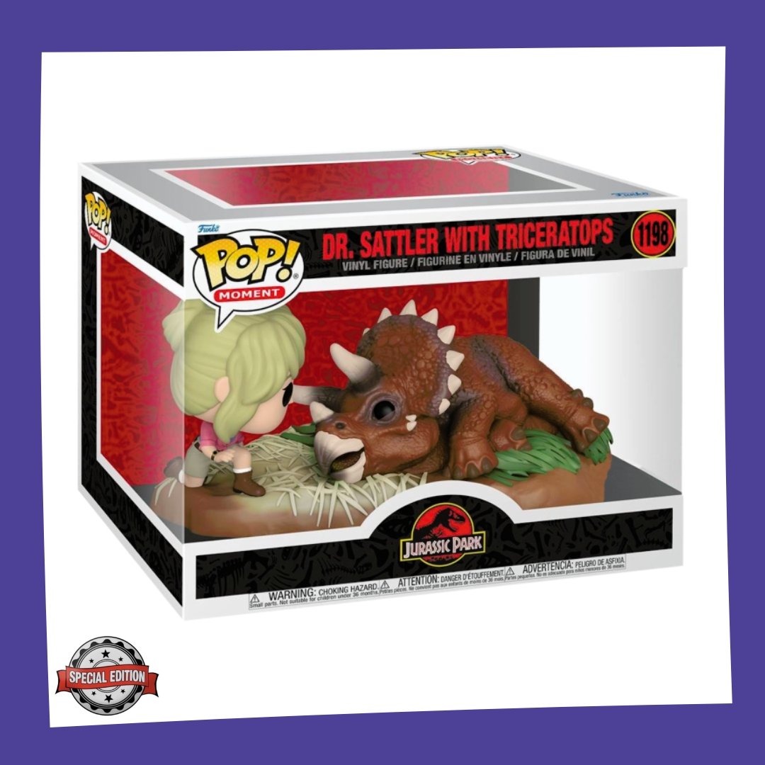 Funko POP! Jurassic Park - Dr. Sattler & Triceratops 1198 Movie Moment