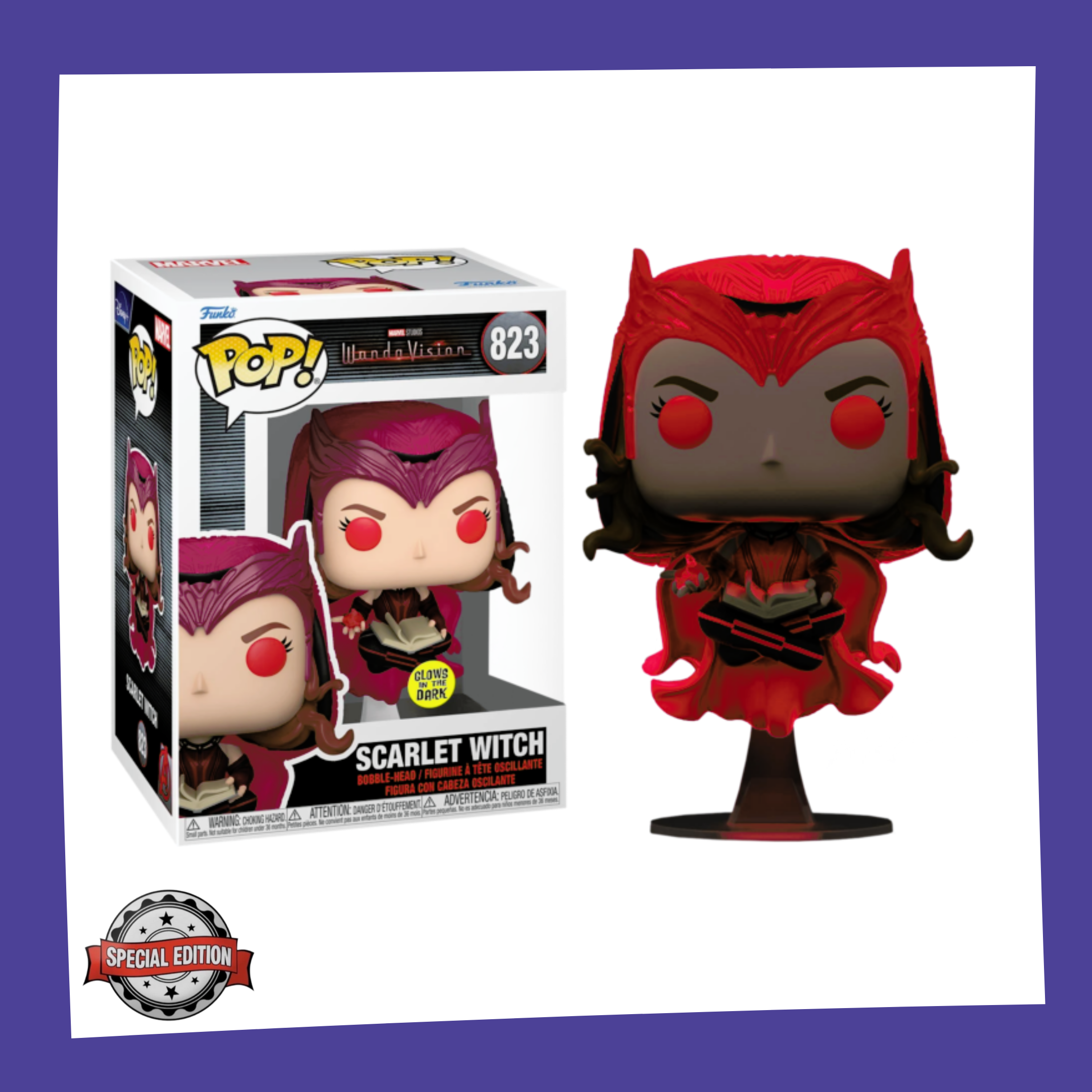 Funko POP! WandaVision (Marvel) - Scarlet Witch Book Glow in the Dark 823